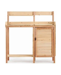 Streamdale Furniture Outdoor Wooden Potting Bench with Sink and Storage