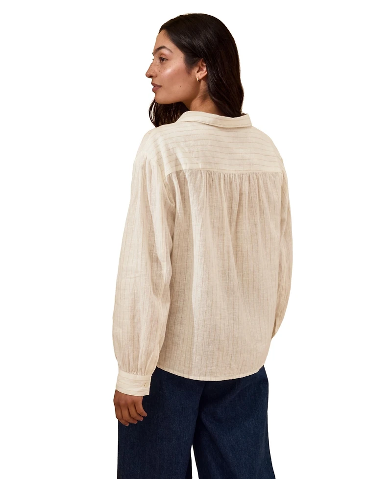 Celtic & Co. Women's Draped Boxy Collared Shirt