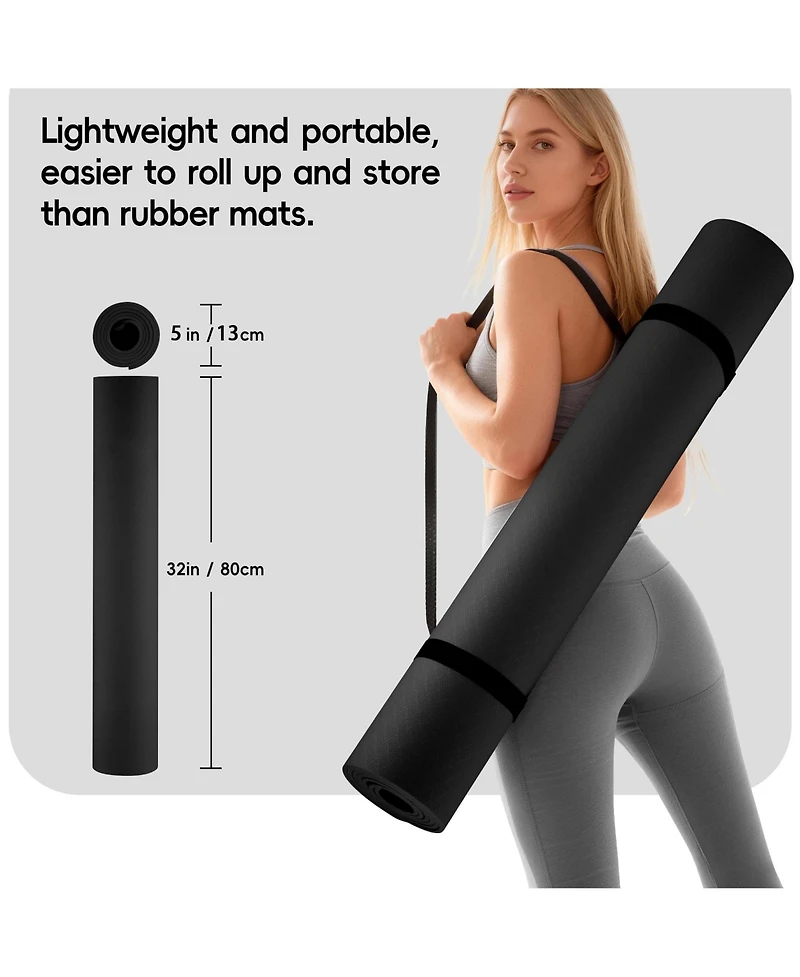 Aofar Tpe Yoga Mat Non-Slip Pilates Workout Gym 72" X 32"