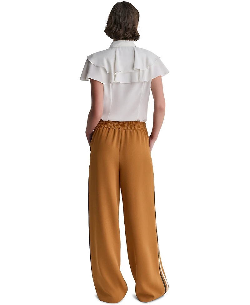 Bcbg Women's Mid-Rise Solid Wide-Leg Track Pants