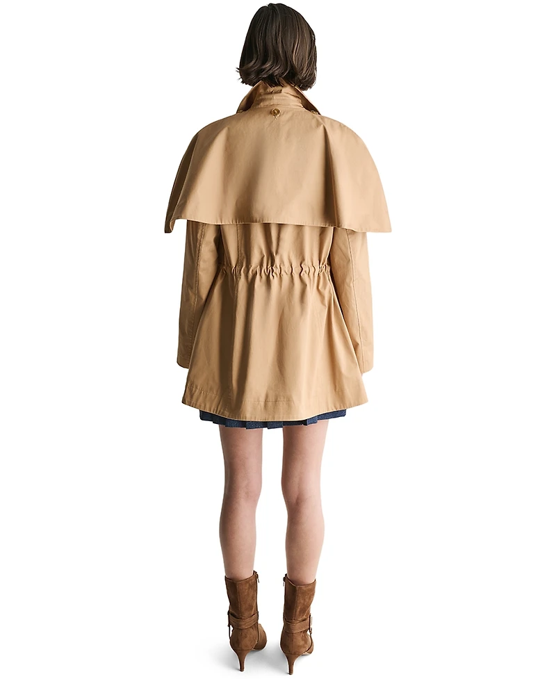 Bcbg Women's Collared Cinched Waist Short Trench Coat