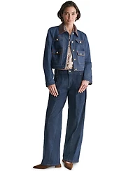 Bcbg Women's Denim Trucket Cropped Jacket