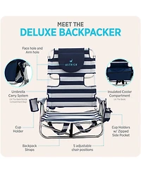 Ostrich The Deluxe Backpacker Portable Beach Chair with Cooler Bag