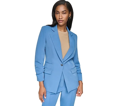 Dkny Women's One-Button Ruched-Sleeve Blazer
