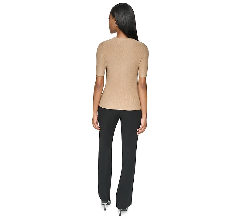 Dkny Women's Short-Sleeve Crewneck Sweater