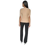 Dkny Women's Short-Sleeve Crewneck Sweater