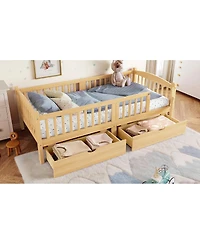 Streamdale Furniture Twin Xl Platform Bed With Storage and Cute Headboard