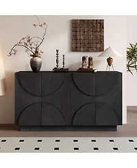 Streamdale Furniture 4-Door Wood Sideboard Cabinet with Adjustable Shelves