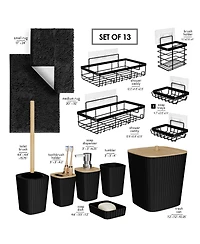 Clara Clark Modern Complete Bathroom Decor and Accessory Set with Bath Rugs and Shower Caddy Set