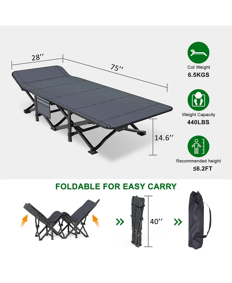 Aofar 28'' Camping Rollaway Bed Adult Portable Folding Sleeping Bag