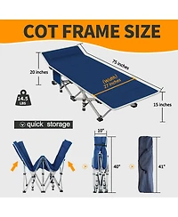 Aofar 2 Pack Camping Bed Folding Heavy Duty Mattress Carry Bag