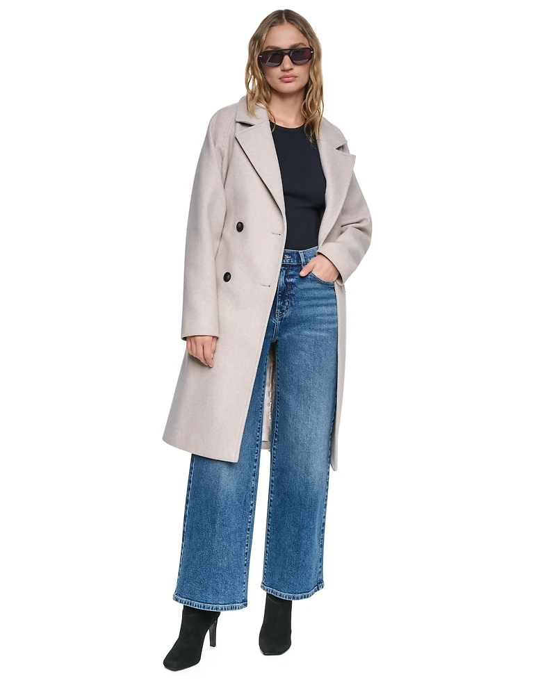 Dkny Women's Belted Notch Collar Coat