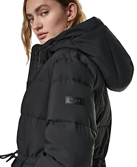 Dkny Women's Walker Length Anorak Lined Hood Coat