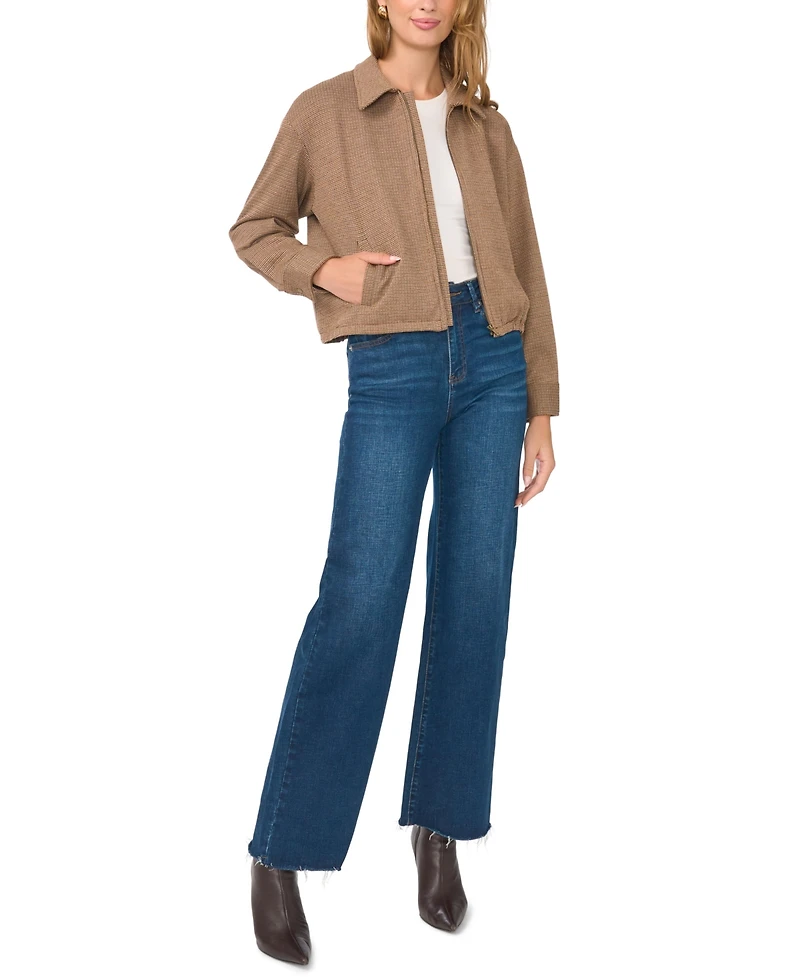 Vince Camuto Women's Collared Bubble-Hem Bomber Jacket