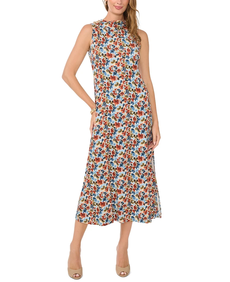 Vince Camuto Women's Sleeveless Mock Neck Knit Midi Dress