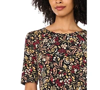 Vince Camuto Women's 3/4-Sleeve Crewneck Maxi Dress