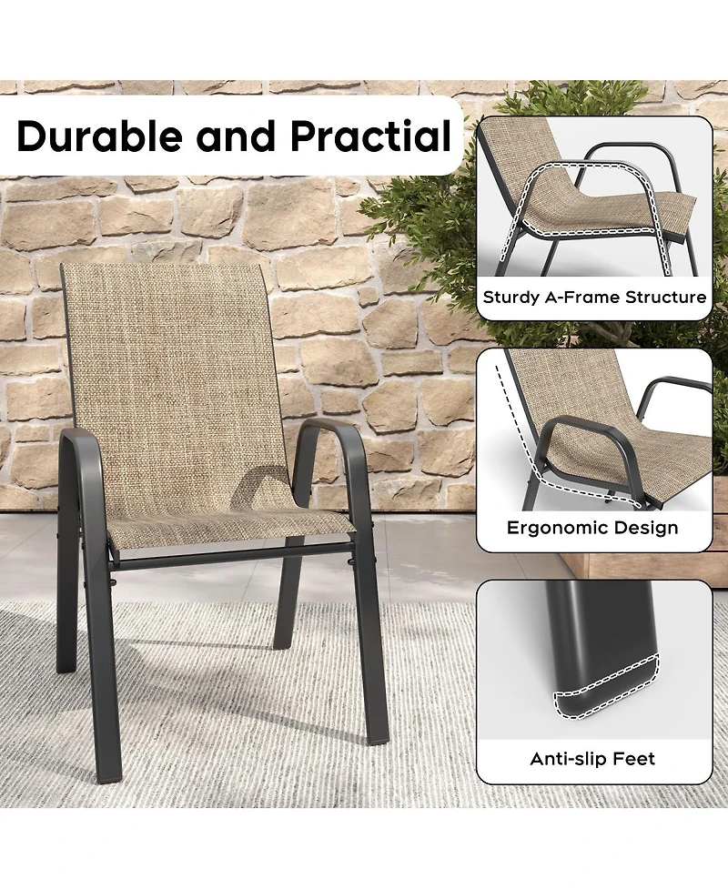 Streamdale Furniture Heavy-Duty Outdoor Teslin Fabric Chairs, 350 lbs Capacity, Ergonomic and Waterproof