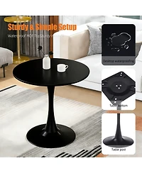 Streamdale Furniture 31.5-inch Modern Round Mdf Dining Table with Matte Iron Base