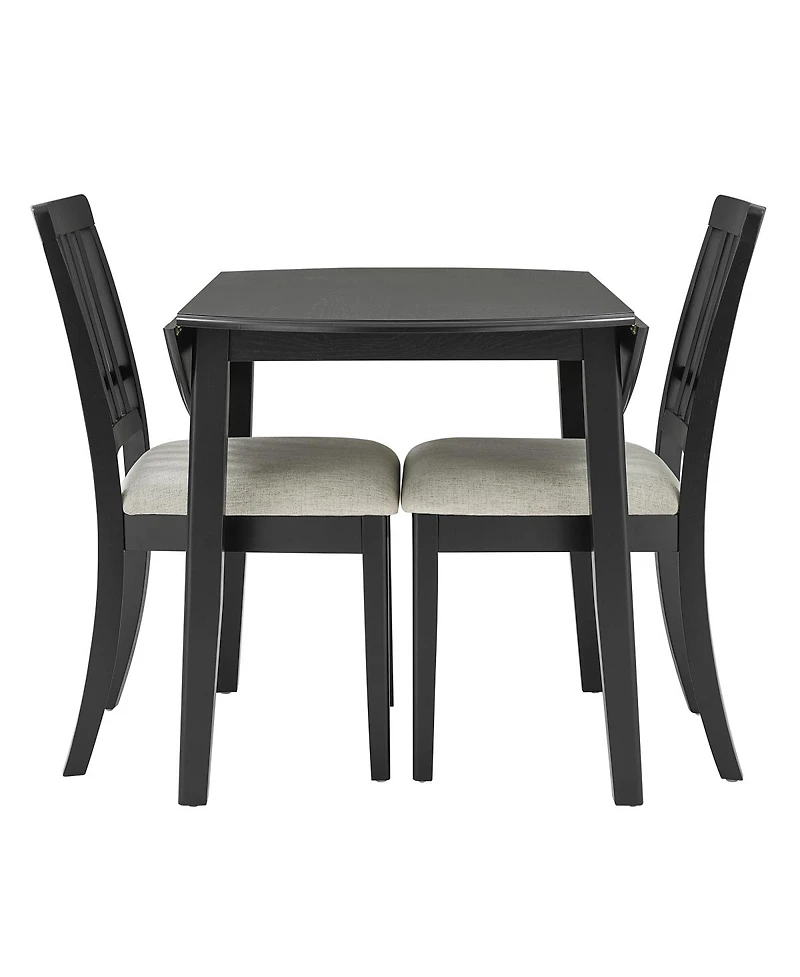 Streamdale Furniture 2-Person Folding Wood Dining Table Set with 2 Chairs
