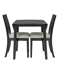 Streamdale Furniture 2-Person Folding Wood Dining Table Set with 2 Chairs