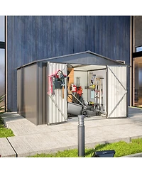 Streamdale Furniture 10x8 Feet Outdoor Metal Storage Shed With Lockable Doors