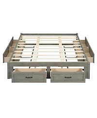 Streamdale Furniture Queen Platform Bed with 6 Drawers