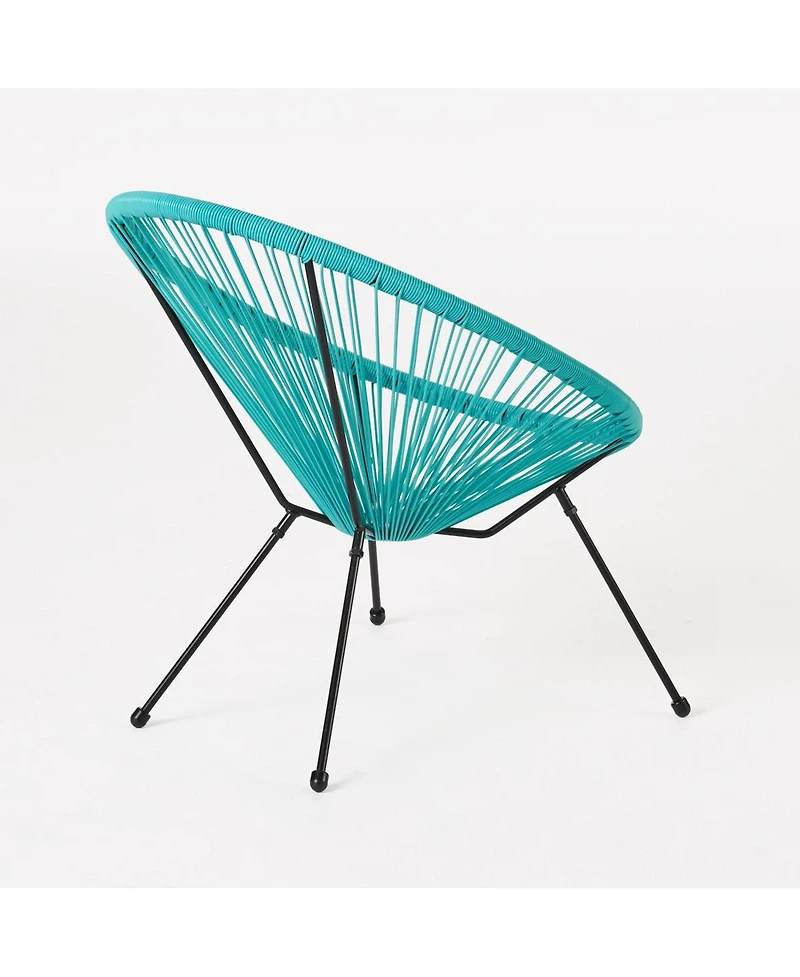 Streamdale Furniture Modern Steel and Faux Rattan Outdoor Basket Chairs, Set of 2