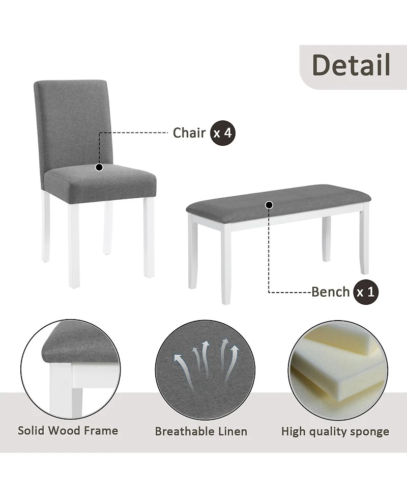 Streamdale Furniture 6-Piece Two-Tone Dining Set with Bench and Chairs