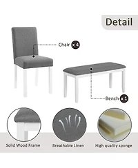 Streamdale Furniture 6-Piece Two-Tone Dining Set with Bench and Chairs
