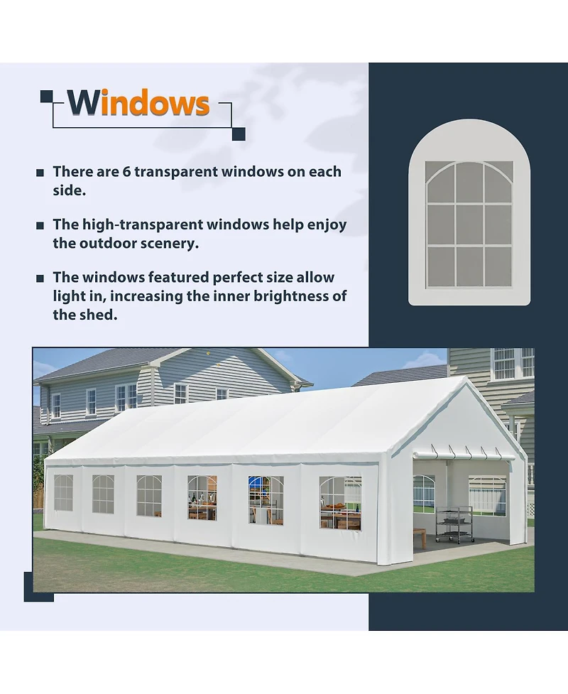 Streamdale Furniture 20x40 Feet Heavy Duty Party Tent with Removable Sidewalls and 3 Carry Bags