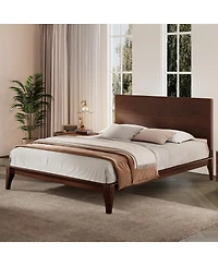 Streamdale Furniture Mid-Century Modern 12'' Bamboo Queen Platform Bed