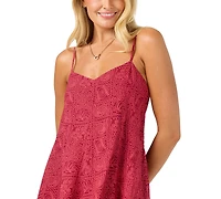 O'Neill Women's Darcy Aria Doodle V-Neck A-Line Smocked Mini Dress