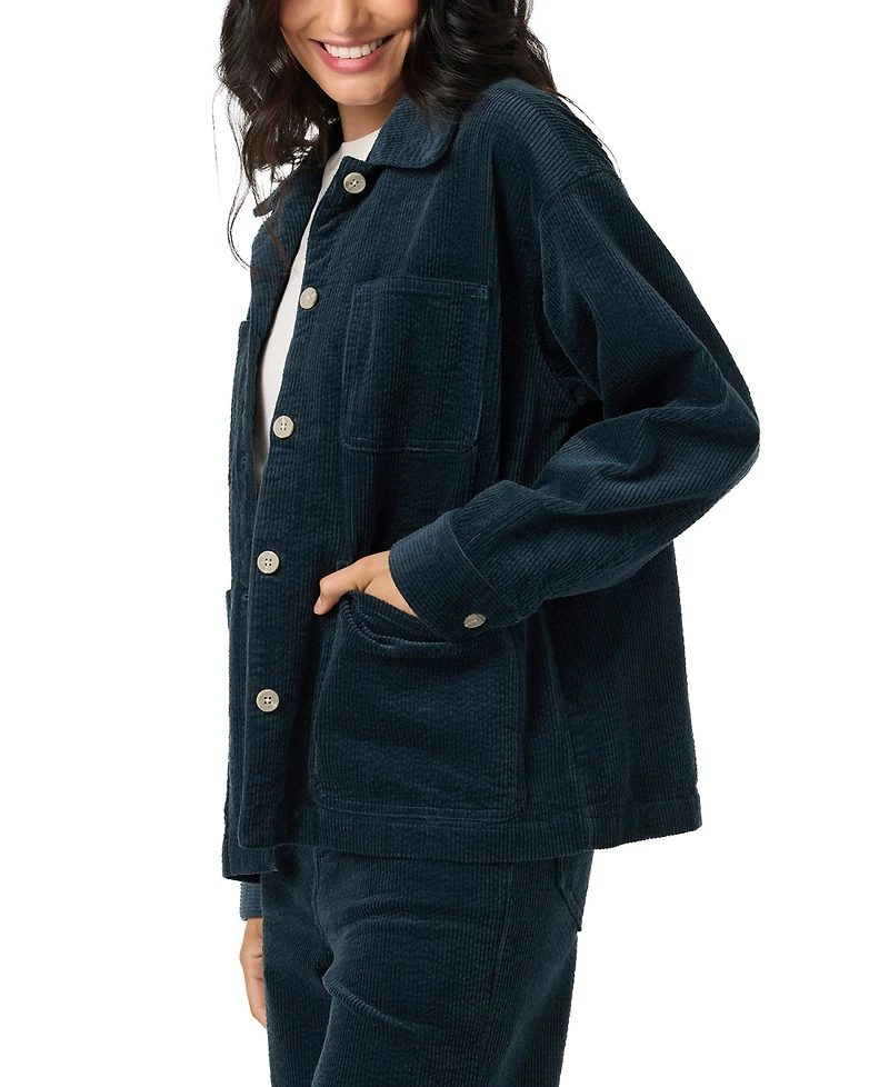 O'Neill Women's Longford Shacket Button-Front Collared Jacket