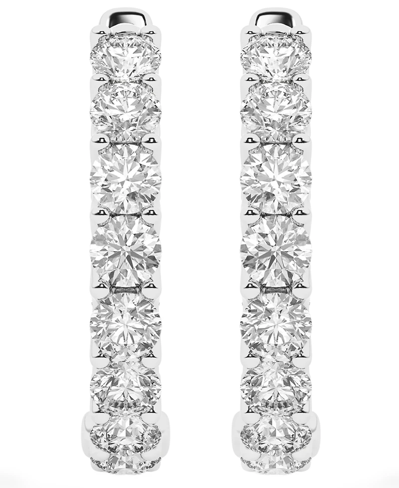 Forever Grown Diamonds Lab-Grown Diamond Hoop Earrings (2 ct. t.w.) in Sterling Silver