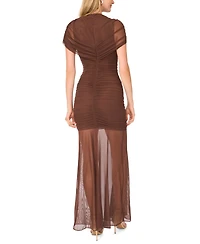 Parker Women's Asymmetric Ruched Cap-Sleeve Maxi Dress