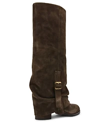 Steve Madden Women's Bozeman Cuffed Block Heel Tall Slouch Boots