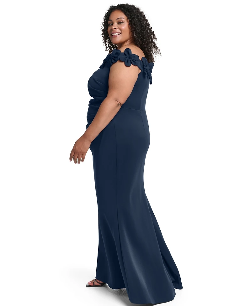 Eliza J Plus Off-The-Shoulder Sleeveless Ball Gown