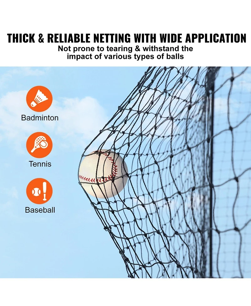 Vevor 35FT Softball Baseball Cage Netting Heavy Duty Pe Pitching Batting Net