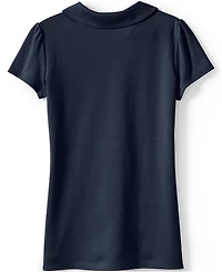 Lands' End Girls School Uniform Short Sleeve Peter Pan Collar Polo Shirt