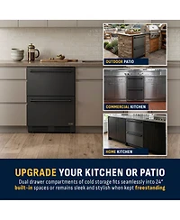 Newair 24 inch Refrigerator and Outdoor Freezer, Undercounter Refrigerator Freezer Convertible