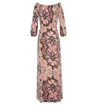 Lascana Women's Viscose Printed Cutout Multiway Elastic-Waist Maxi Dress
