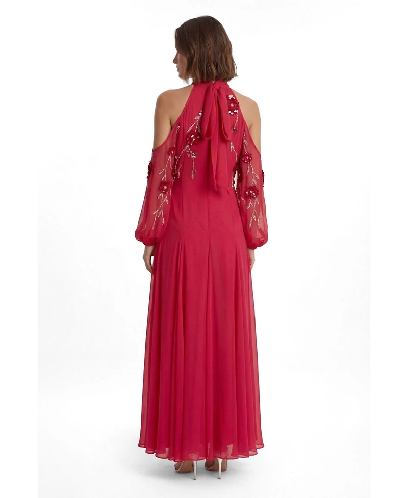 Karen Millen Women's 3D Floral Maxi Dress