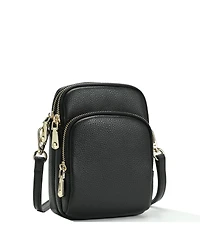 Susu Pace Pebbled Leather Cell Phone Bag Mini Crossbody Purse with Multi Compartments