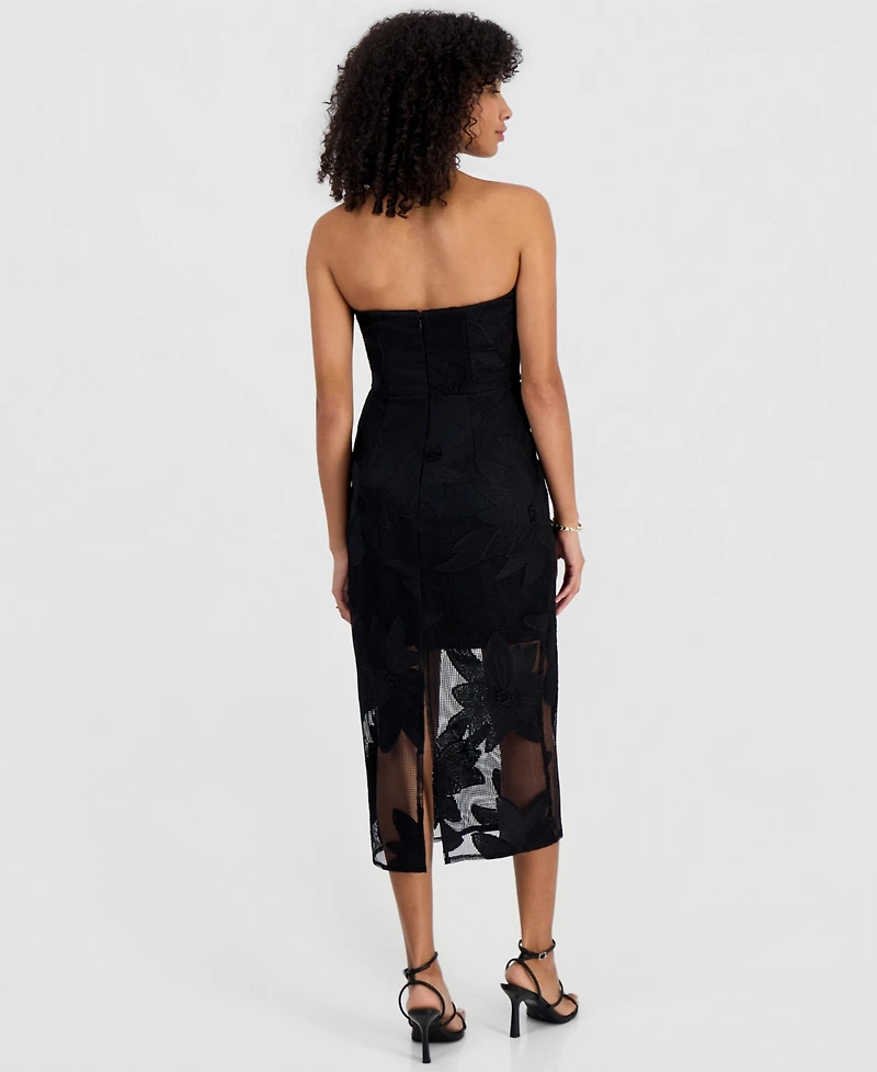 Sam Edelman Women's Strapless Sheath Floral Dress
