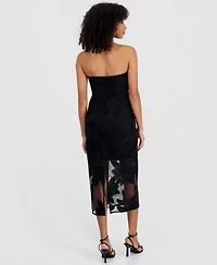 Sam Edelman Women's Strapless Sheath Floral Dress