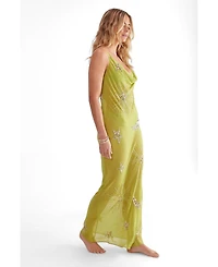 Nasty Gal Women's Celestial Cowl Neck Embellished-Sequin Maxi Dress