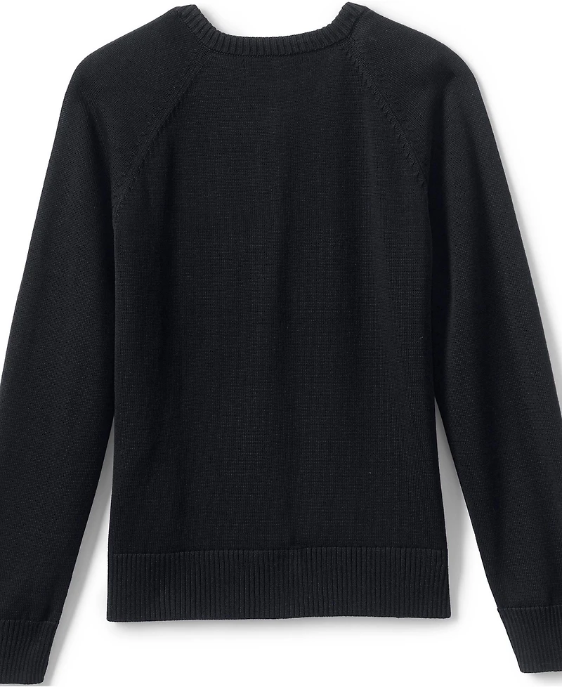 Lands' End Girls School Uniform Cotton Modal Cardigan Sweater