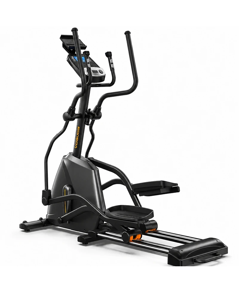 Fed Fitness Yosuda EM2 Elliptical Machine with 20" stride, electromagnetic resistance, ultra-quiet operation, and Bluetooth app control.