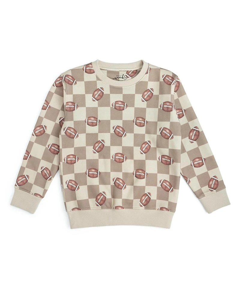 Sweet Wink Big Boys Football Checkered Sweatshirt