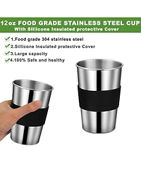 Piscifun Stainless Steel Camping Cookware Mess Kit With Mini Stove For Hiking Picnic